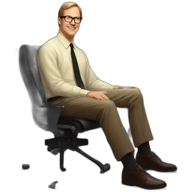 Ken Thompson sitting at a PDP-11 emoji