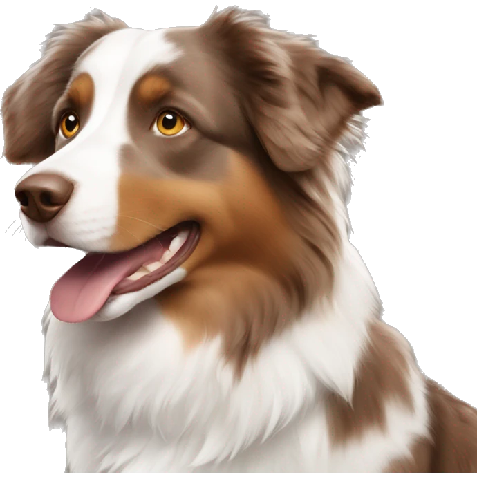 Brown and white australian shepherd emoji
