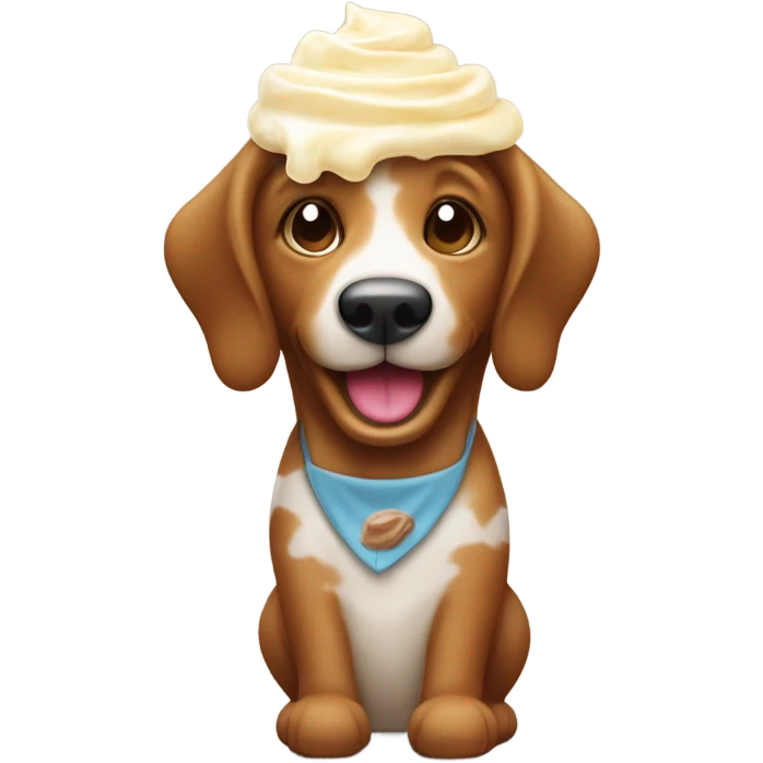 Bassotto che lecca gelato "buongiorno" emoji