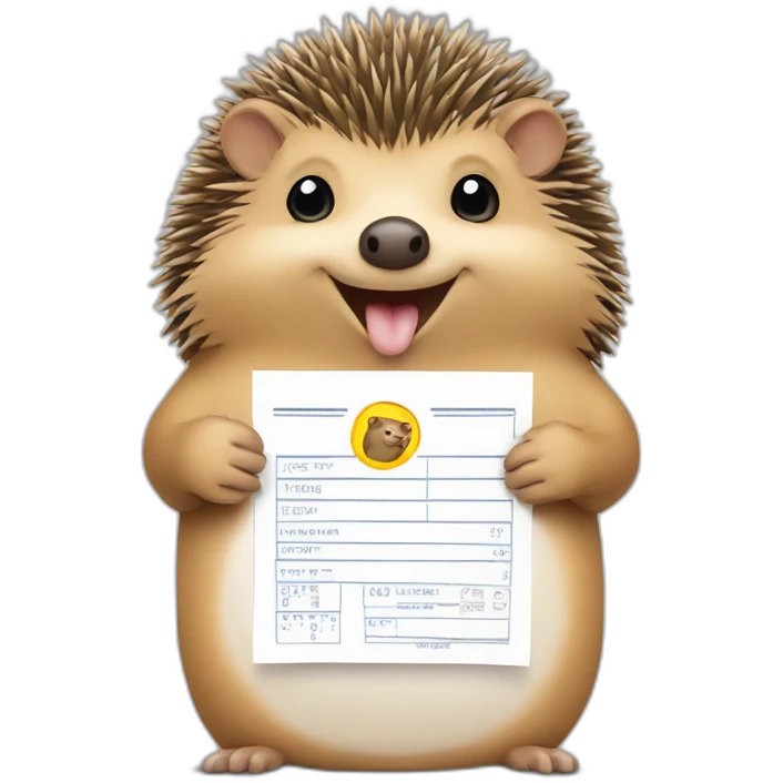 hedgehog and voting ballot emoji