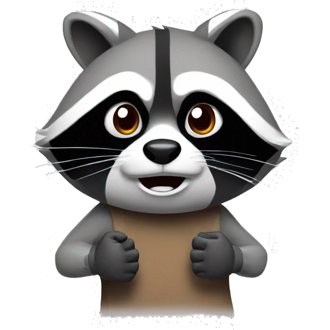raccoon with thumb down, hes mad emoji
