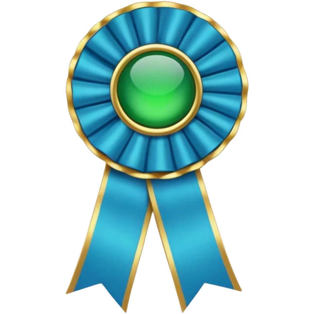 Blue and green Ribbon Badge that says RBT emoji