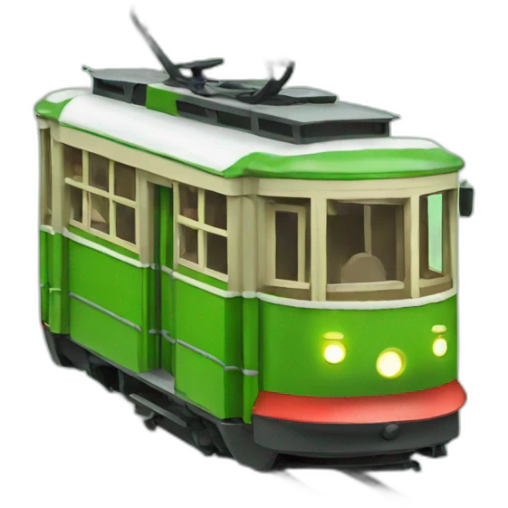 christmas light green tram emoji