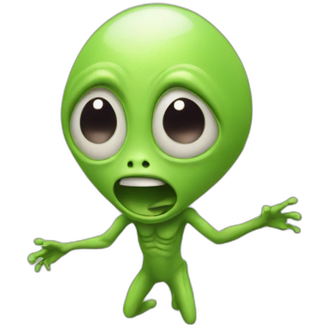 Dancing alien crying emoji