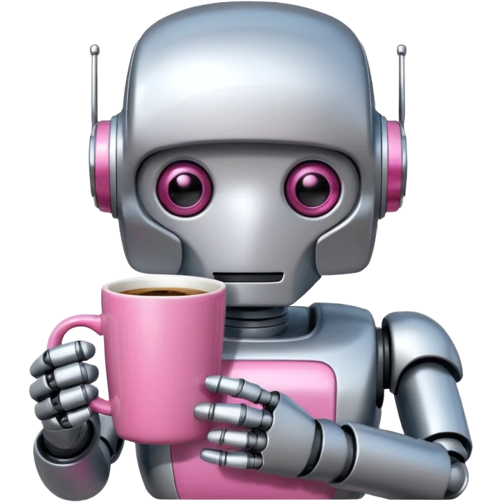 robot drink pinkcoffee emoji