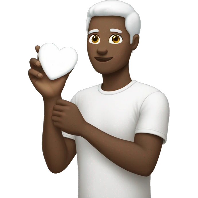 White heart in hand emoji