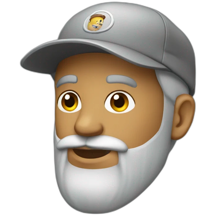 cap grey man beard emoji