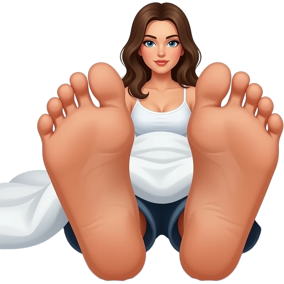 Women on top, man below her. Only feet visible of both. Showing couple intimate moments on bed. emoji
