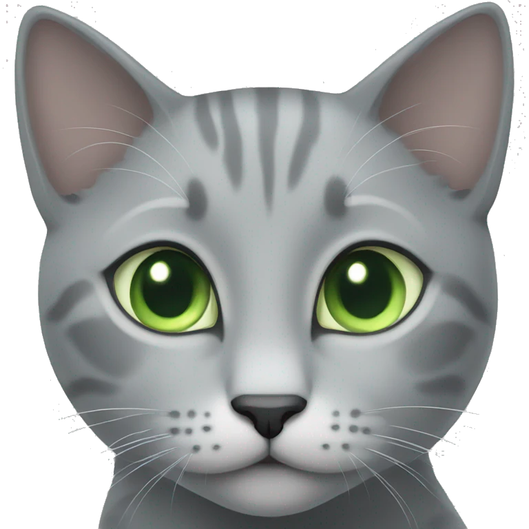 Grey kitty with light green eyes emoji