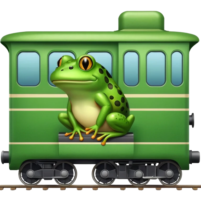 Frog in a train  emoji
