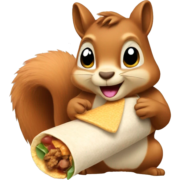 Squirrel eating a burrito emoji