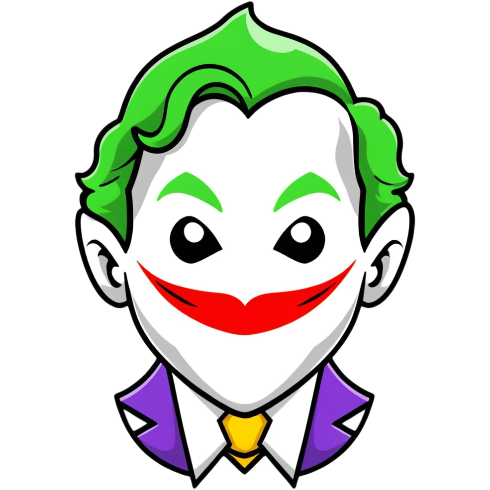 The Joker villain with a heart frame surrounding him emoji