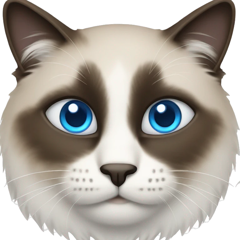 snowshoe cat with blue eyes emoji