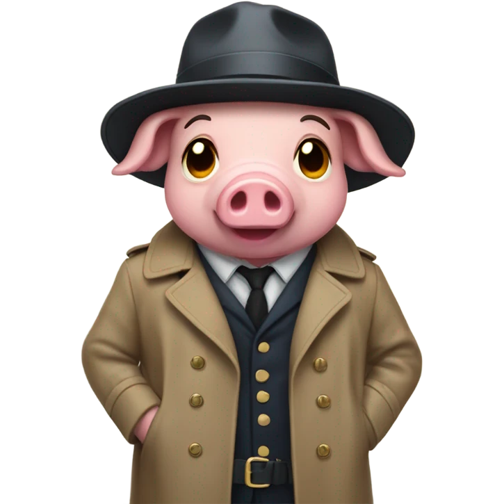 Pig in detective trench coat  emoji