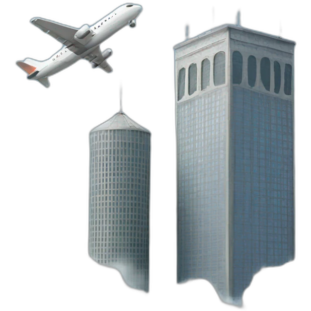 twintower and plane  emoji
