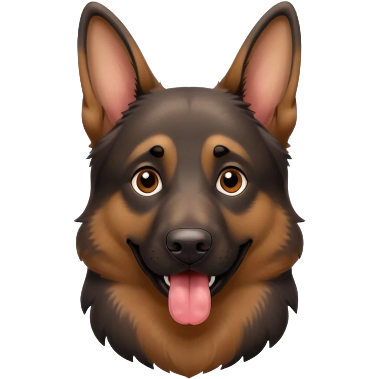 cartoon style dark German Shepherd dog with longer tongue hanging out  emoji