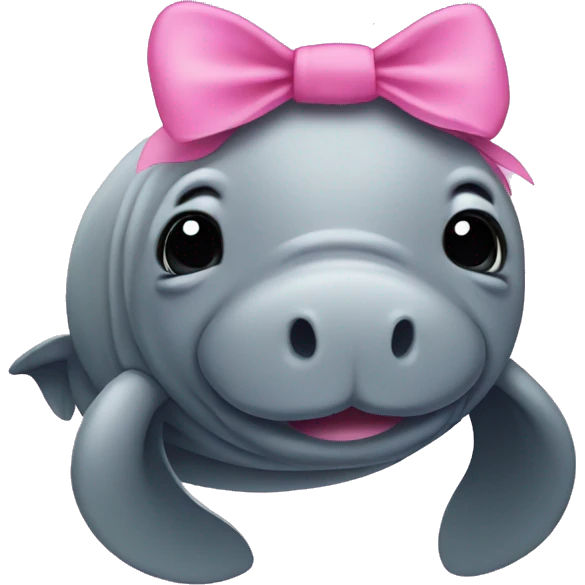 Manatee with a pink headbow emoji