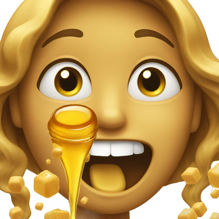 Happy face with honey coming out of its mouth emoji