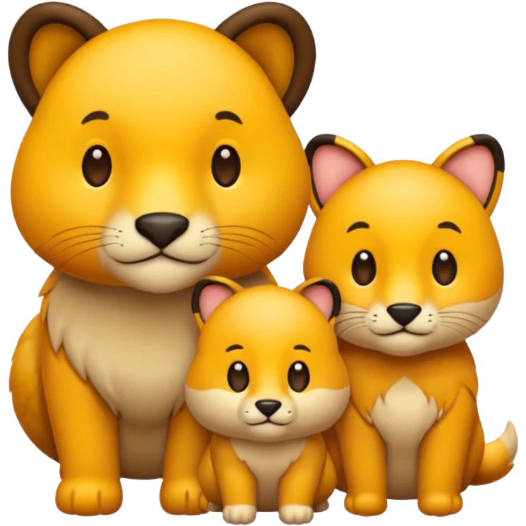 animal group with one male and two females emoji