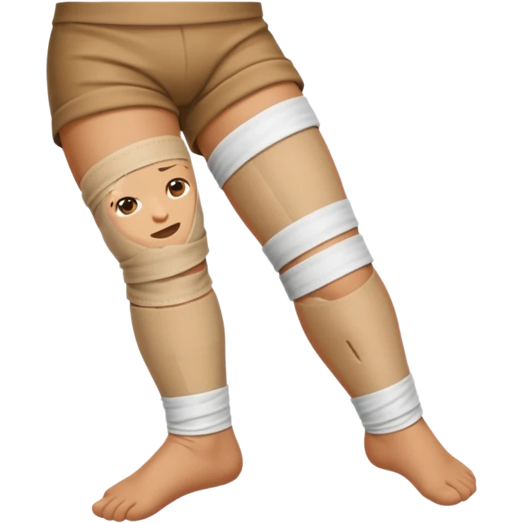 сделай на белом фото эмодзи человечек с ногой забинтованной  emoji
