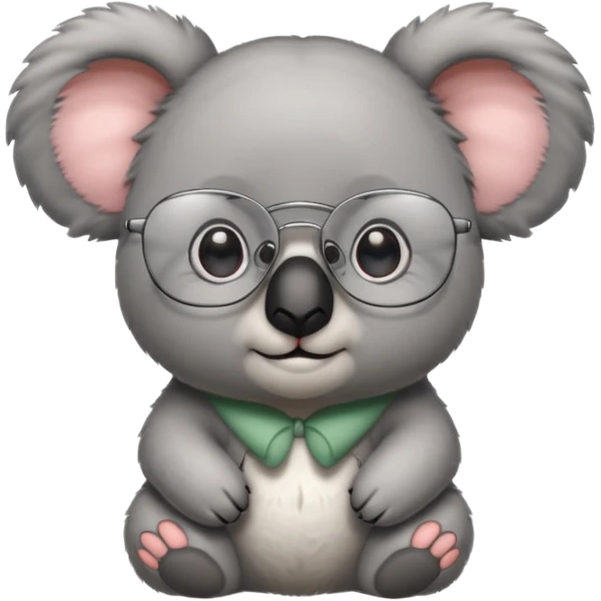 Cute koala wearing eye glasses emoji