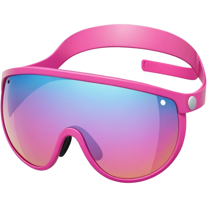 sporty pink shield visor sunglasses with thick frame, one-piece lens emoji