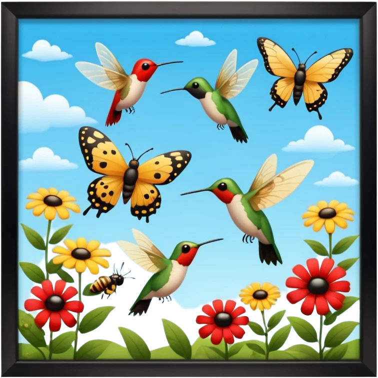 299 - Amor tan grande en las mariposas en el colibrí en la ladybug Se pueden observar y admirar la majestad con que fueron formados estos grandes polinizadores y la 🐝🌻 ya se ven danzando la mariposa el colibrí la ladybug las abejas y las aves en el cielo y entre los jardines emoji