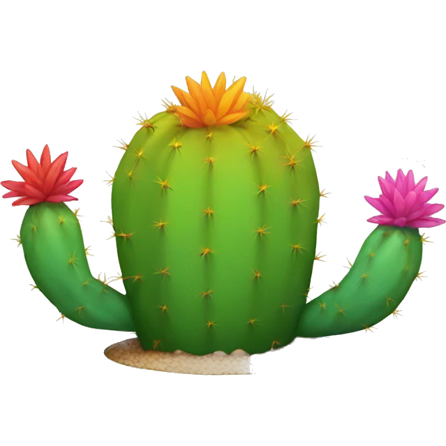 Rainbow colored cactus emoji