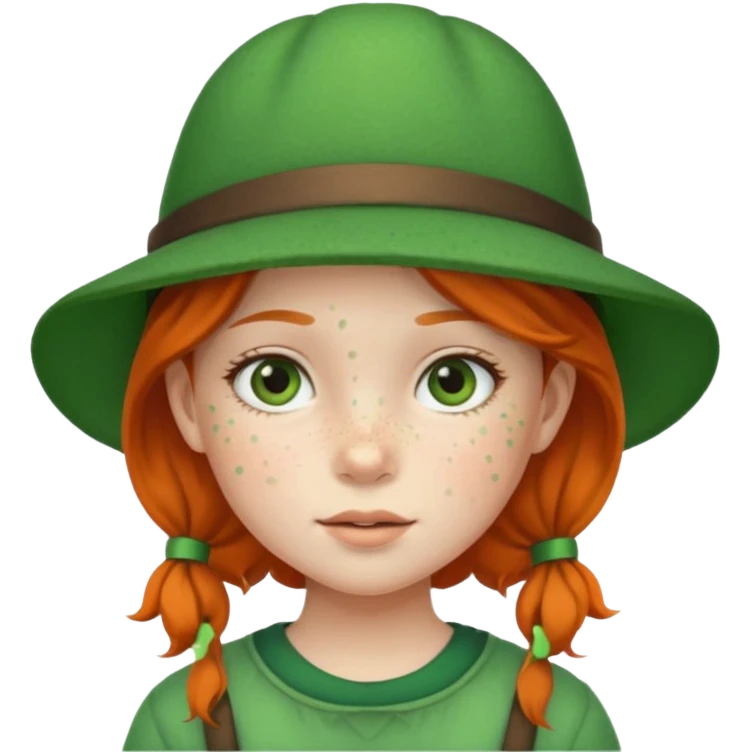 girl kid Character with Green Hats emoji