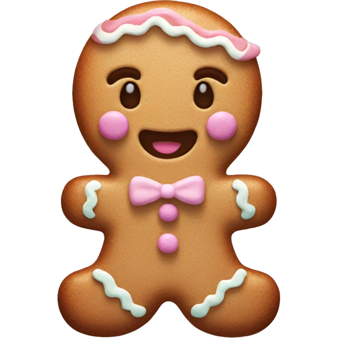 Pastel gingerbread man emoji