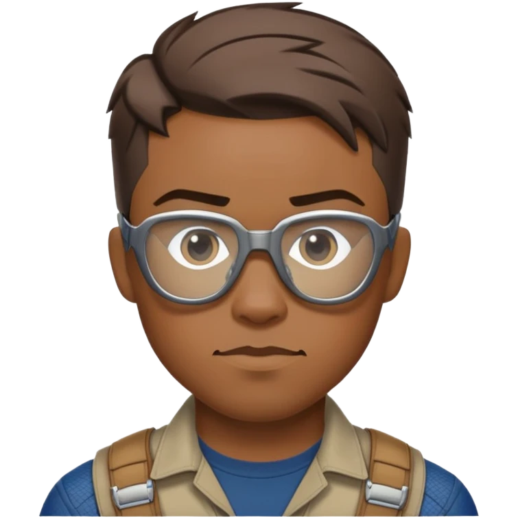 sam wilson with short hair, side-whiskers, and wear safety glasses from  from captain america: civil war emoji
