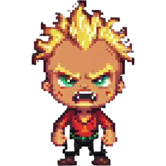 Jack Jack in the style of pixel art, angry emoji