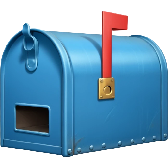 empty open blue mailbox emoji
