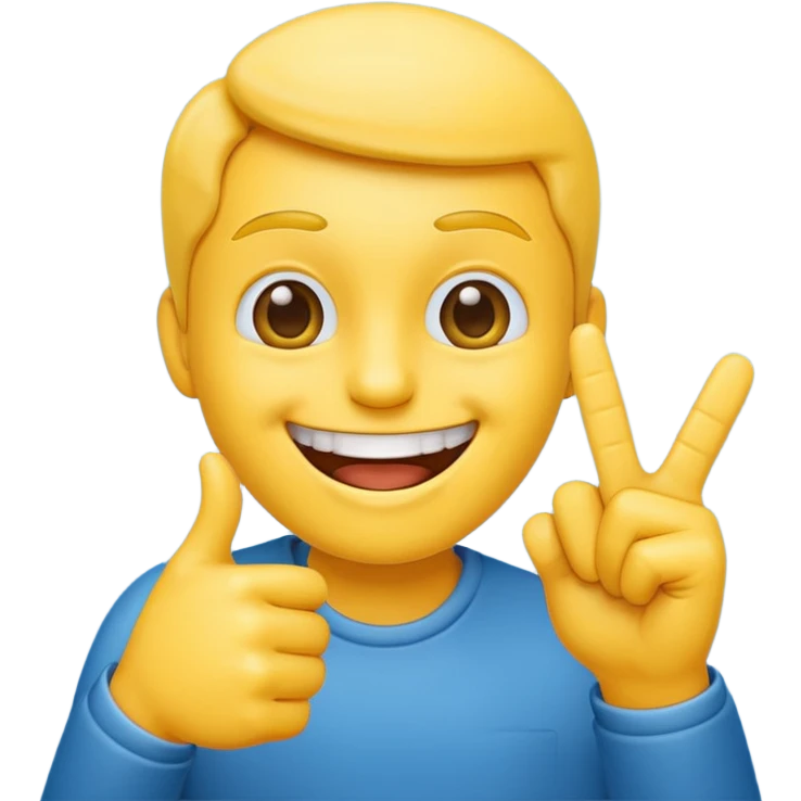 Emoji smiling with index finger in teeth emoji