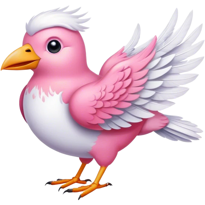 white pink-wing emoji