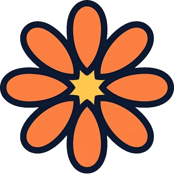 symmetrical flower with balanced petals emoji