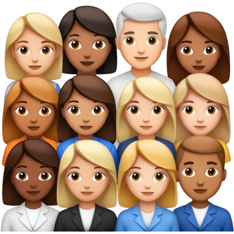 diverse group of people working as a team emoji