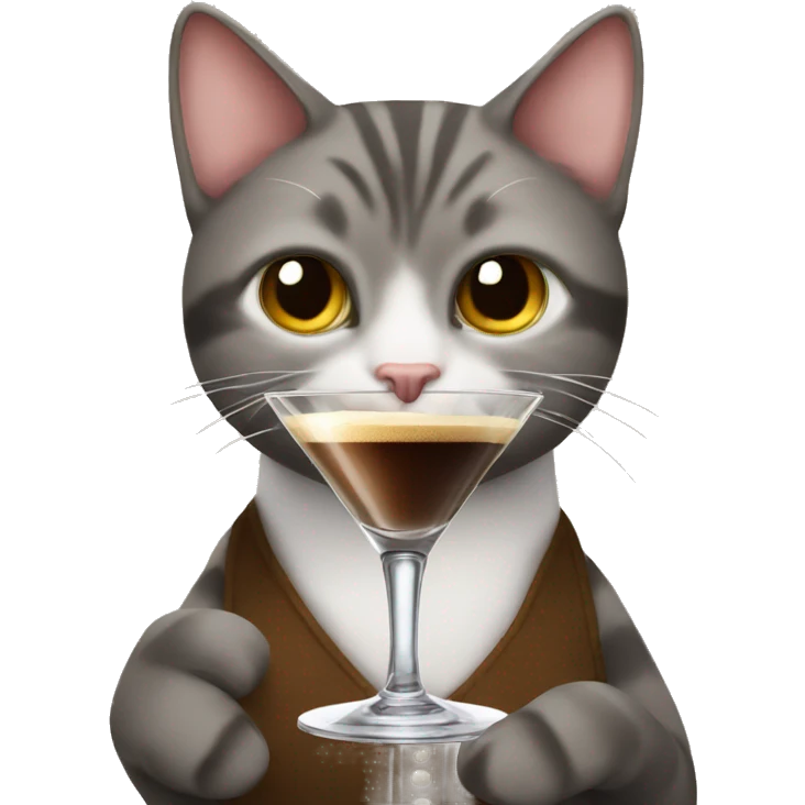 a cat holding an espresso martini  emoji
