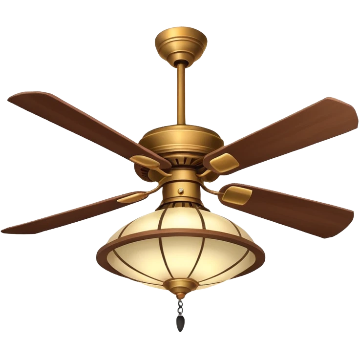 Ceiling Fan – wide-blade wooden fan spinning gently above lantern lights. emoji