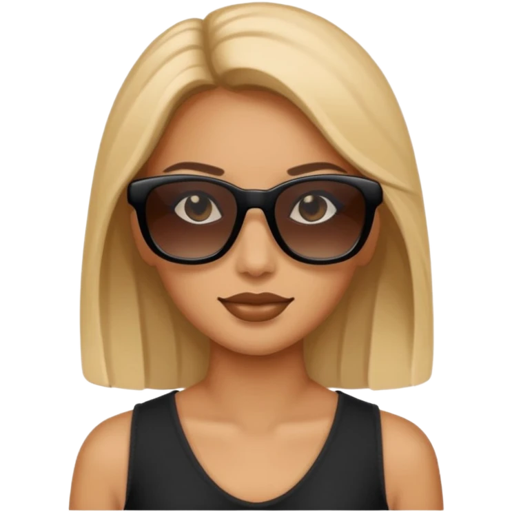 a woman wearing black rectangular sunglasses emoji