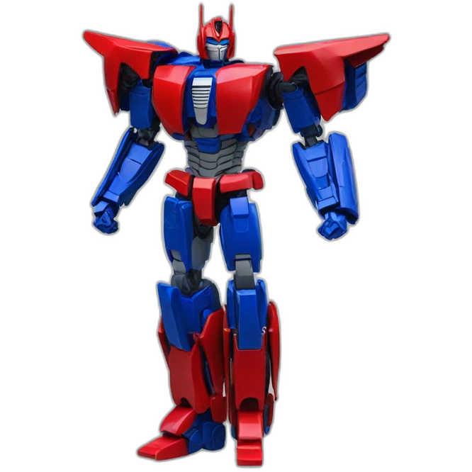 Transformer red blue power stand up right leg front left leg back emoji