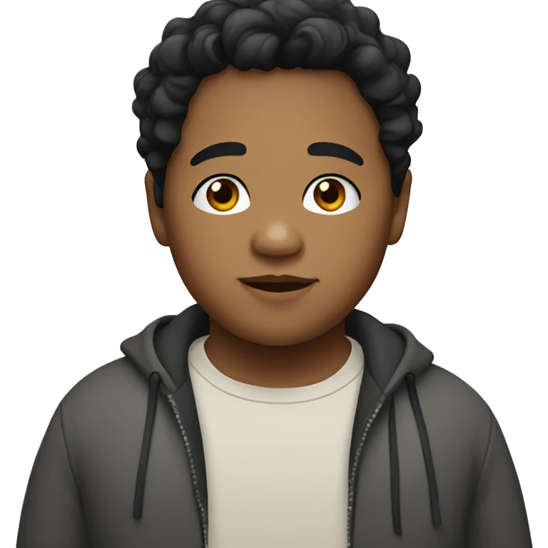 A chubby young boy with black wavy hair. emoji