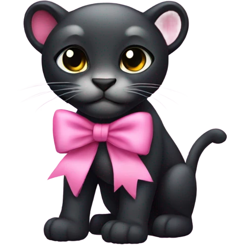 Panther with a pink bow emoji