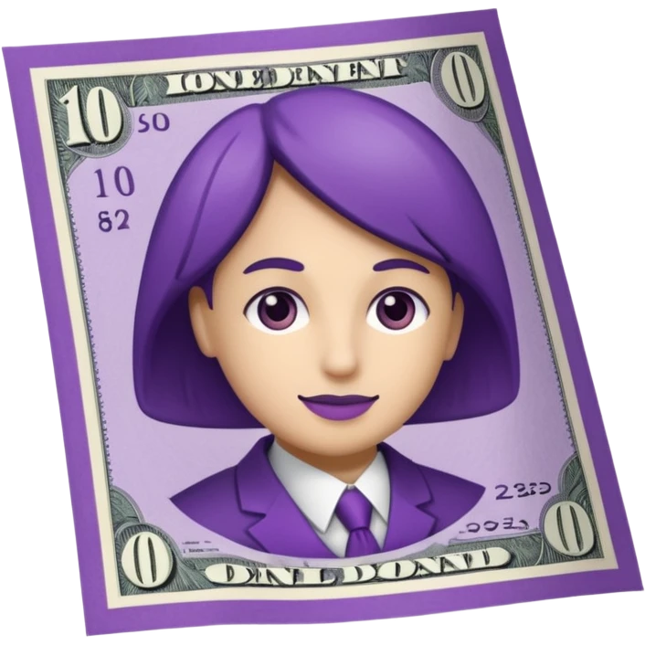 money bill colored purple emoji
