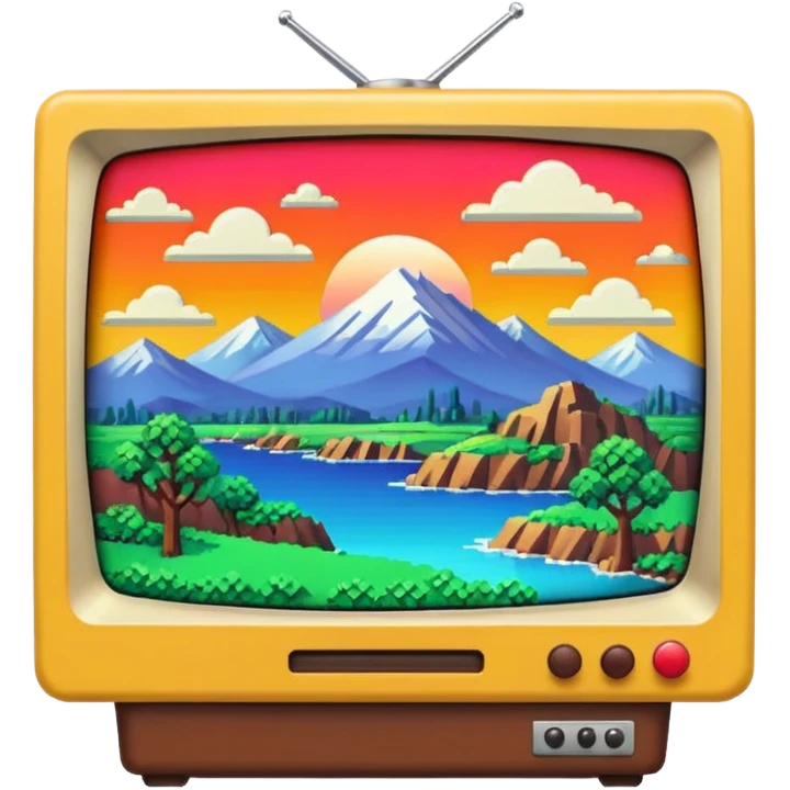 thumbnail picture mac os, retro video preview tv icon, landscape in video emoji