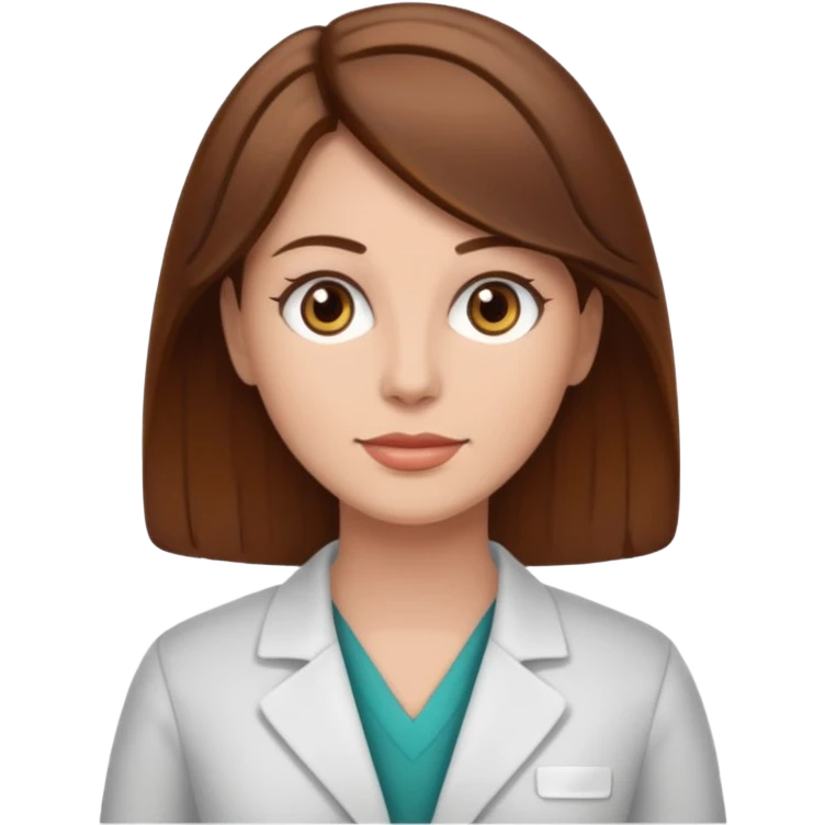 female therapist with brown hair emoji