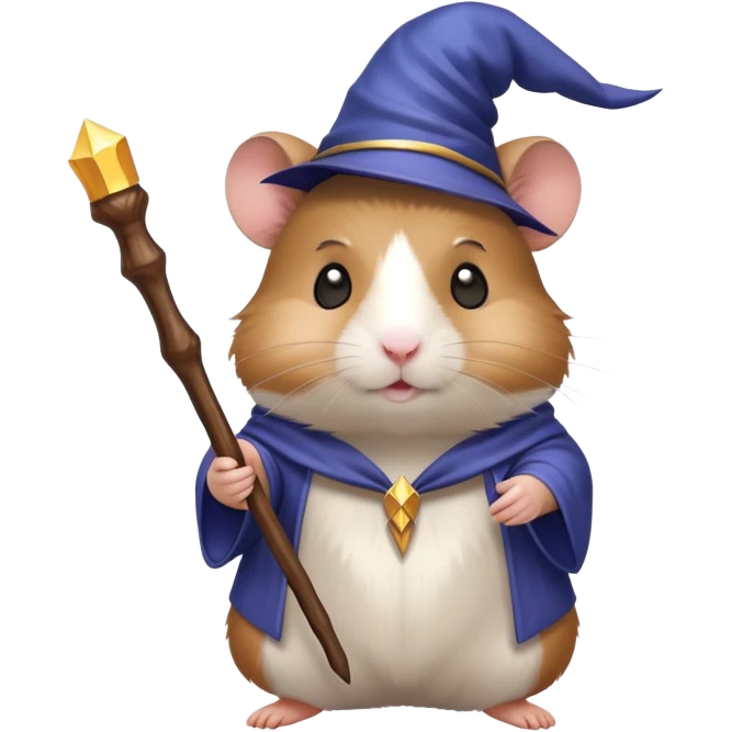 Wizard hamster with a wand emoji