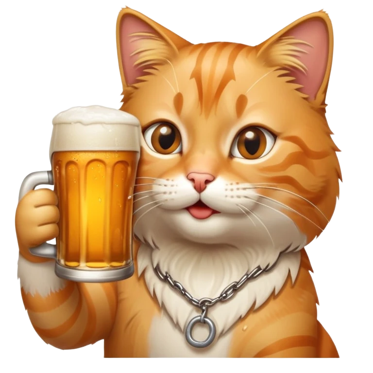 Cat drinking beer emoji