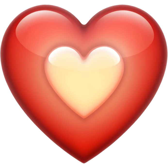 A transparent glowing yet barren heart emoji