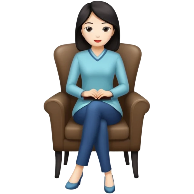 asian lady sitting in chair emoji
